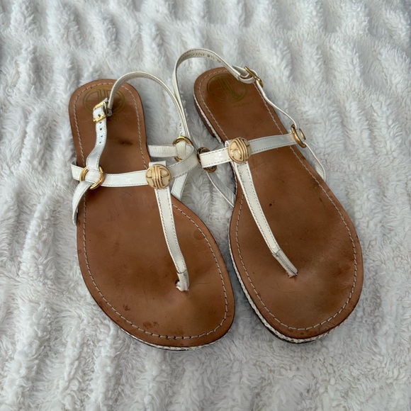 Lilly Pulitzer White and Tan Sandals - Picture 1 of 7
